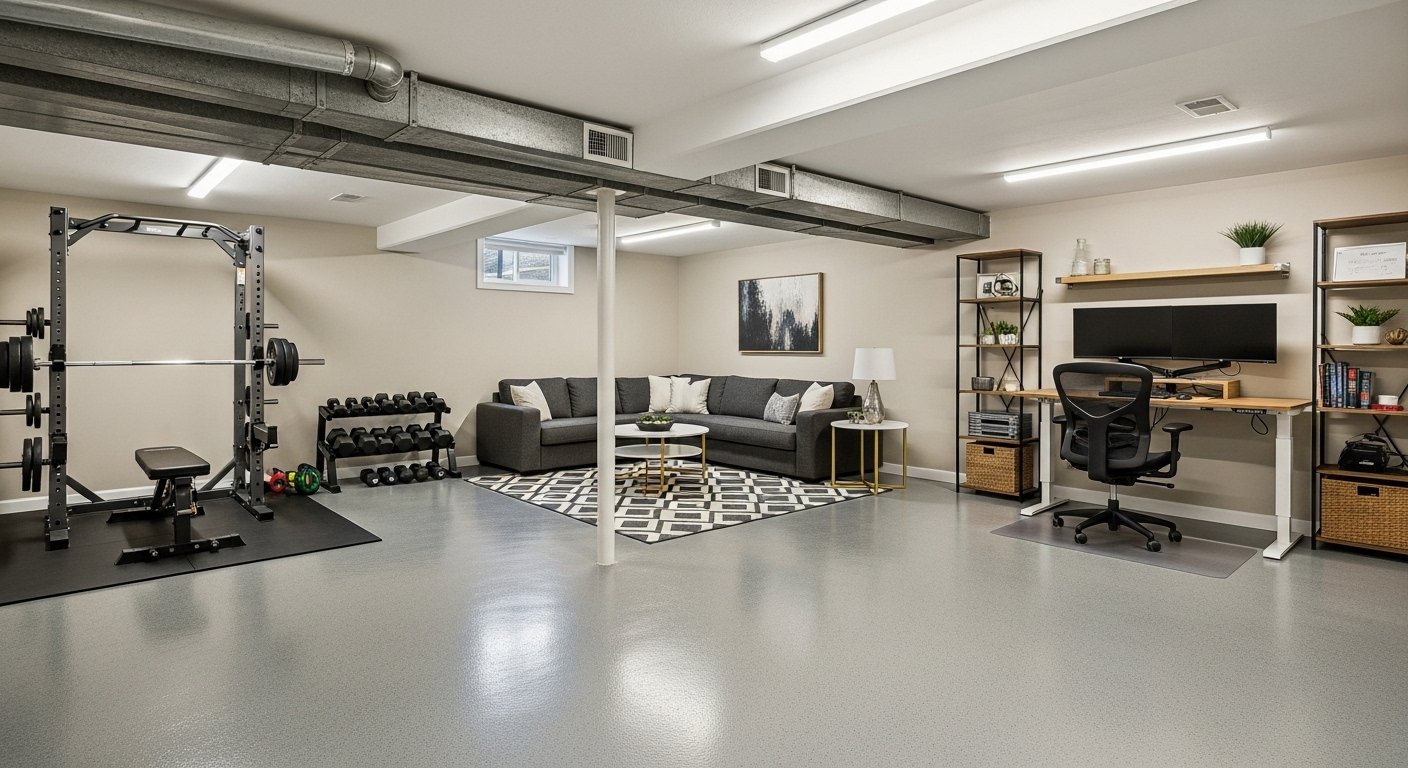 basements with epoxy floors 2