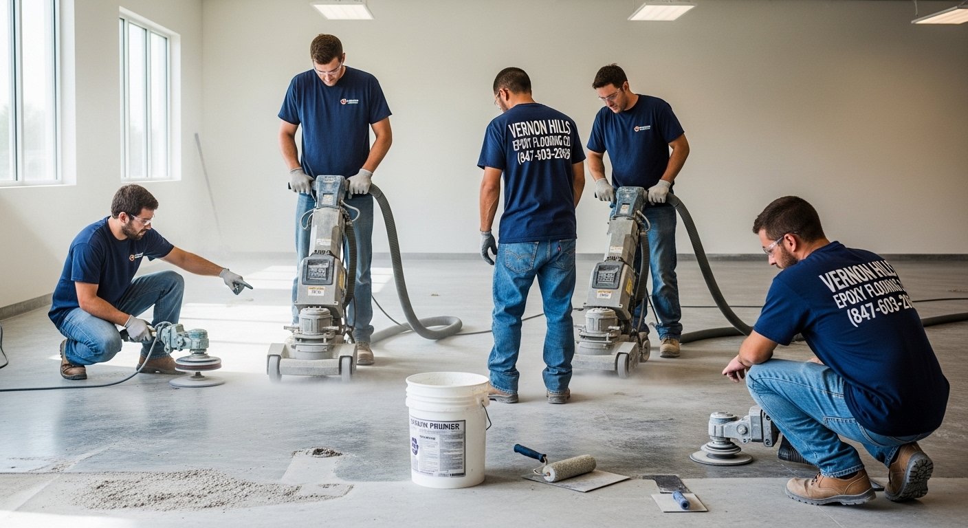 installers preparing concrete 5